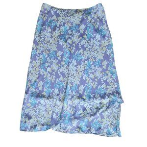 Lane Bryant Skirt Womens Size 14/16 Blue Purple Floral Chiffon Lined Pull On